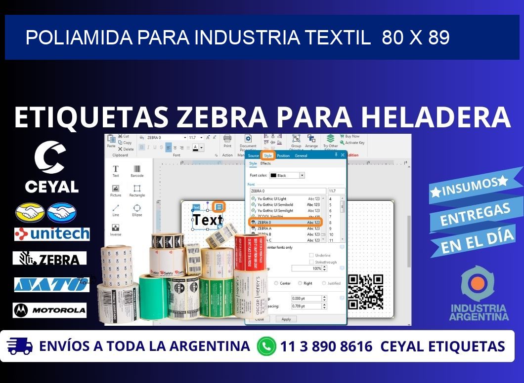 POLIAMIDA PARA INDUSTRIA TEXTIL  80 x 89