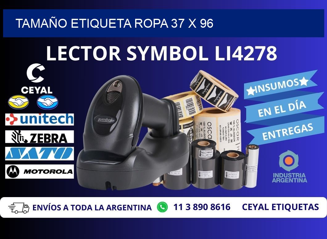 TAMAÑO ETIQUETA ROPA 37 x 96