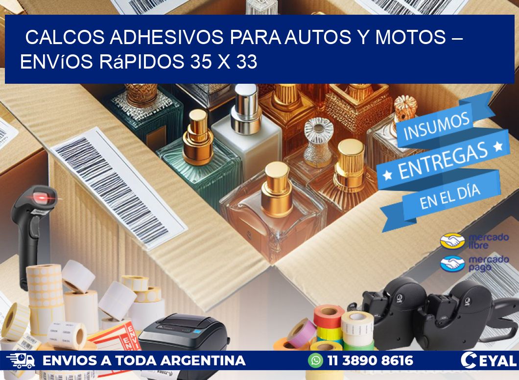 Calcos Adhesivos para Autos y Motos – Envíos Rápidos 35 x 33