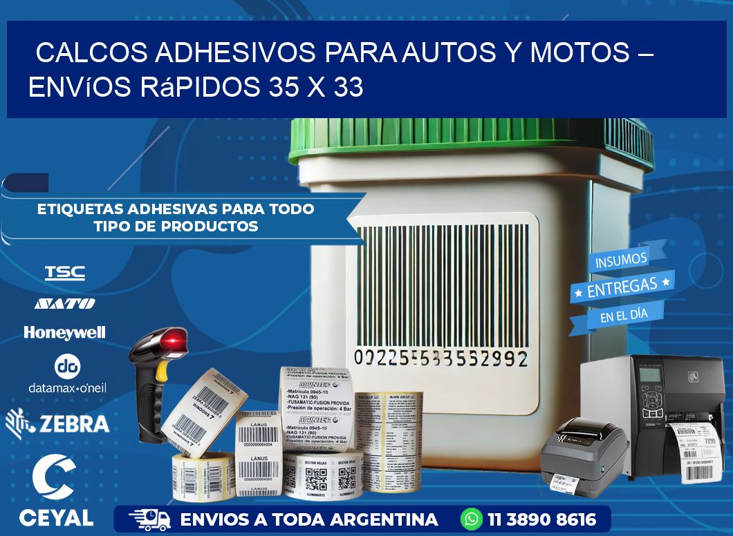 Calcos Adhesivos para Autos y Motos – Envíos Rápidos 35 x 33