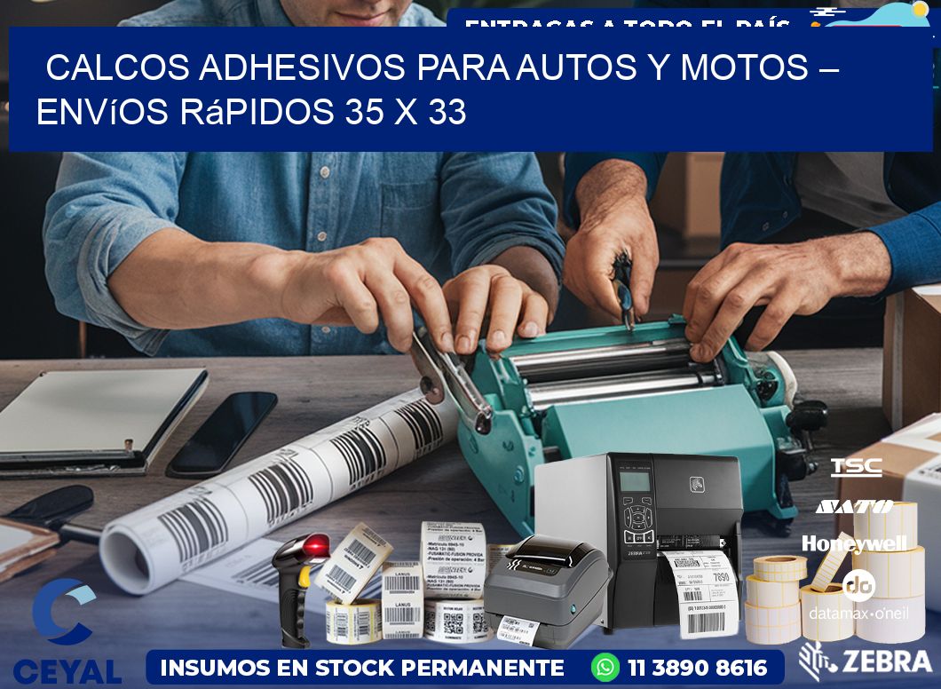 Calcos Adhesivos para Autos y Motos – Envíos Rápidos 35 x 33