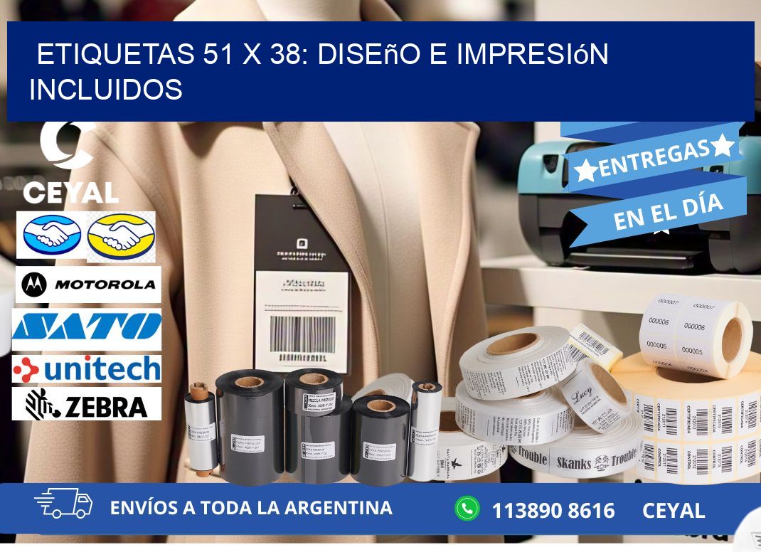 Etiquetas 51 x 38: Diseño e Impresión Incluidos