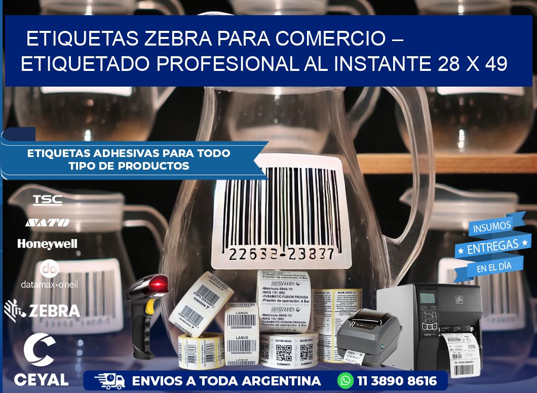 Etiquetas Zebra para Comercio – Etiquetado Profesional al Instante 28 x 49