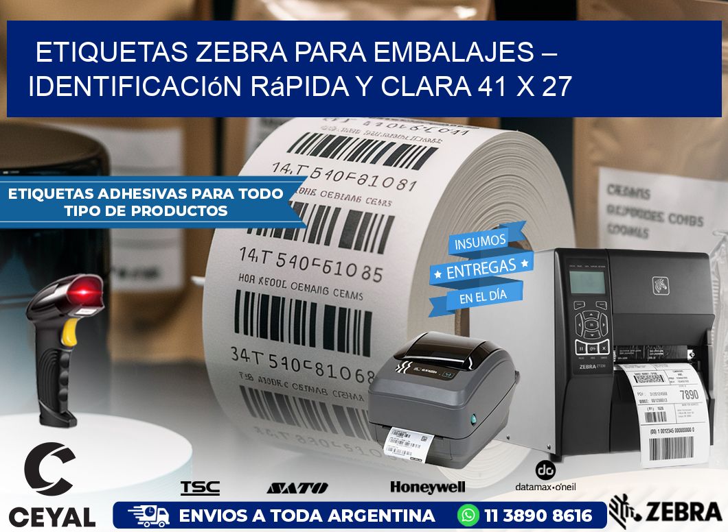 Etiquetas Zebra para Embalajes – Identificación Rápida y Clara 41 x 27