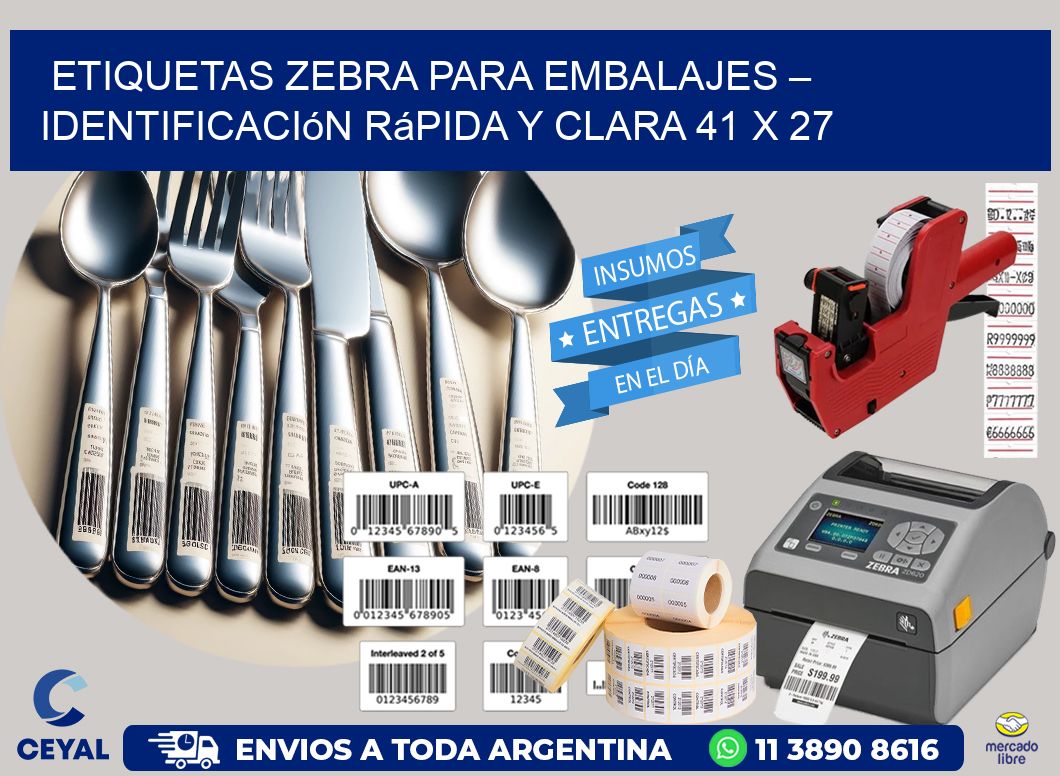 Etiquetas Zebra para Embalajes – Identificación Rápida y Clara 41 x 27