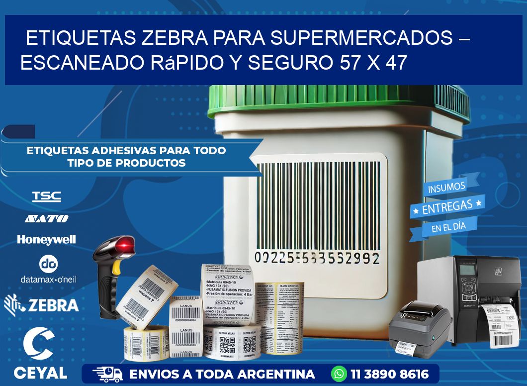 Etiquetas Zebra para Supermercados – Escaneado Rápido y Seguro 57 x 47