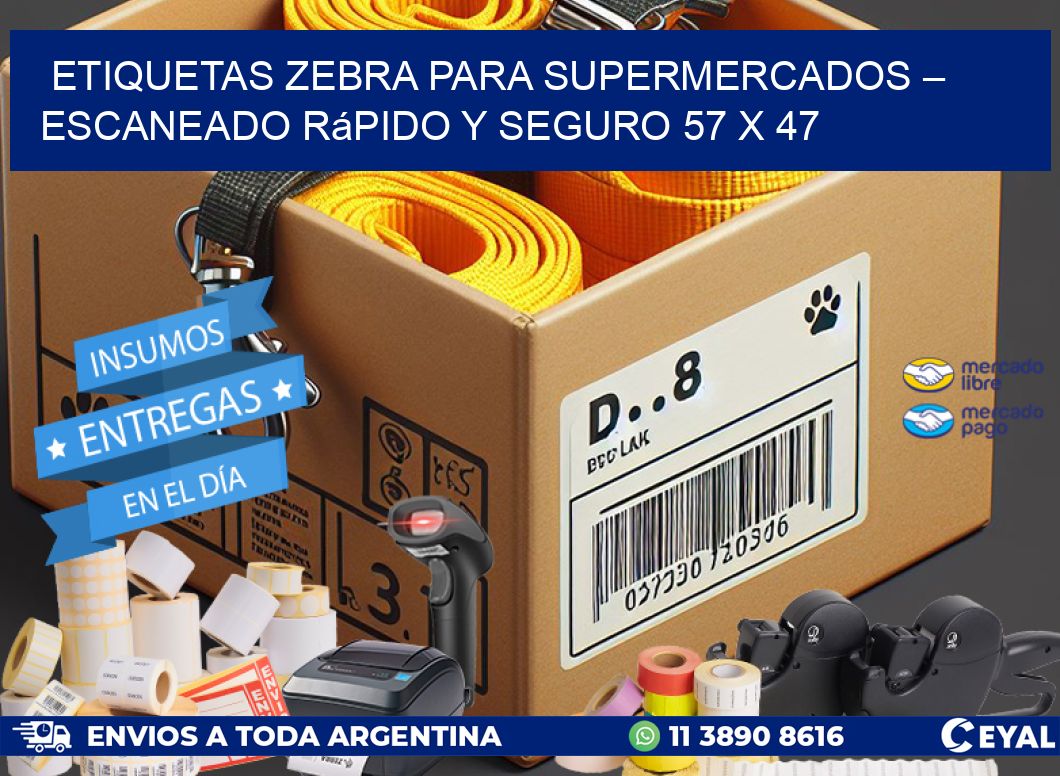 Etiquetas Zebra para Supermercados – Escaneado Rápido y Seguro 57 x 47