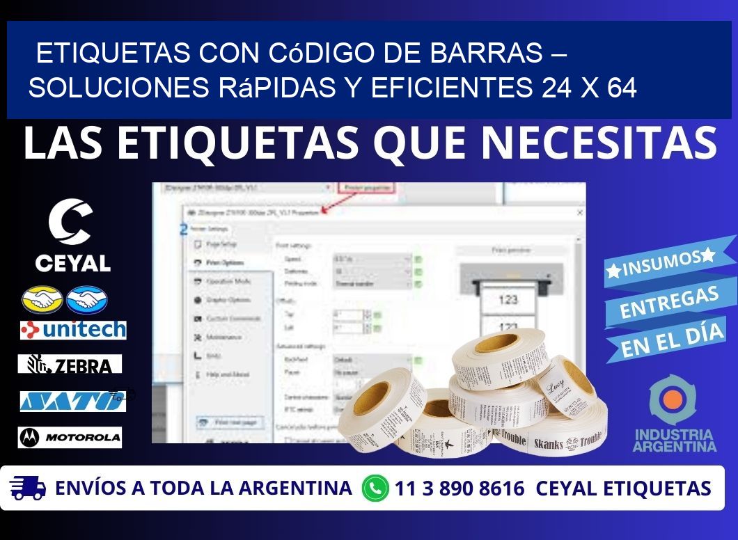 Etiquetas con Código de Barras – Soluciones Rápidas y Eficientes 24 x 64