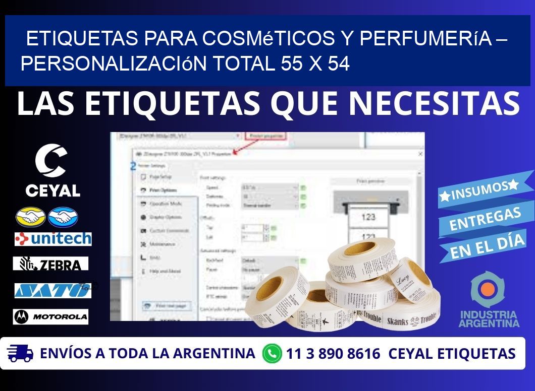 Etiquetas para Cosméticos y Perfumería – Personalización Total 55 x 54