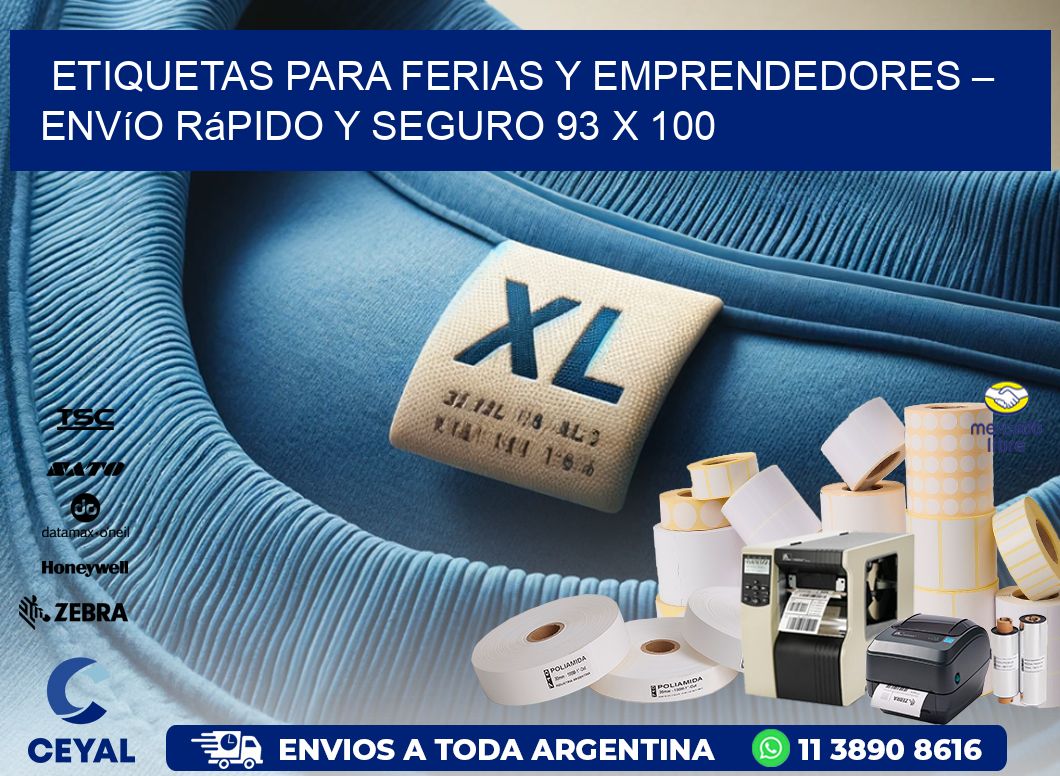 Etiquetas para Ferias y Emprendedores – Envío Rápido y Seguro 93 x 100