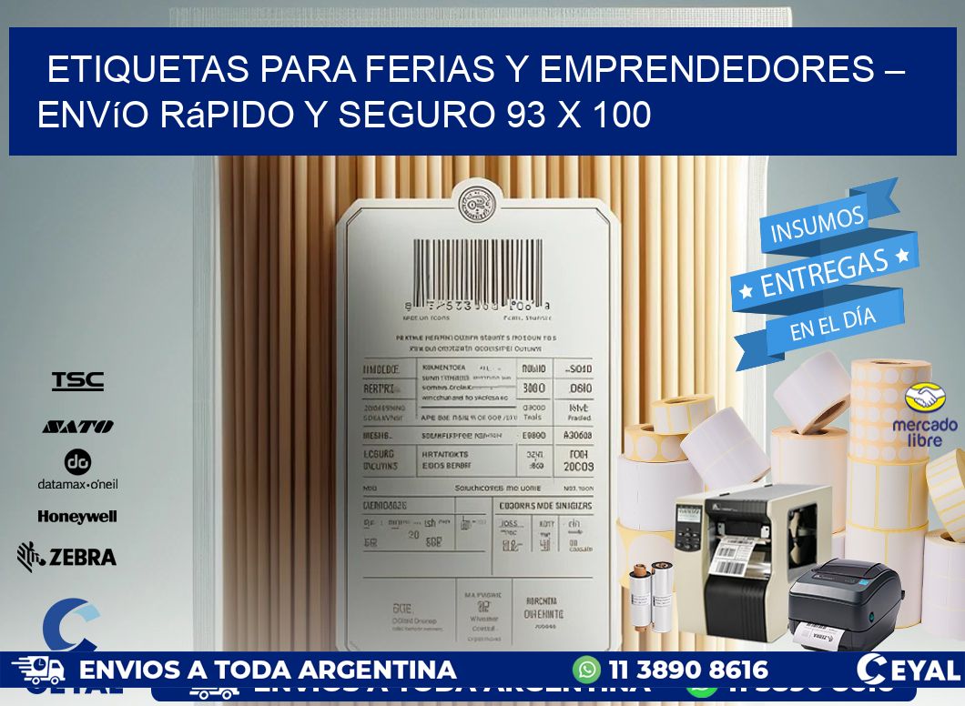 Etiquetas para Ferias y Emprendedores – Envío Rápido y Seguro 93 x 100