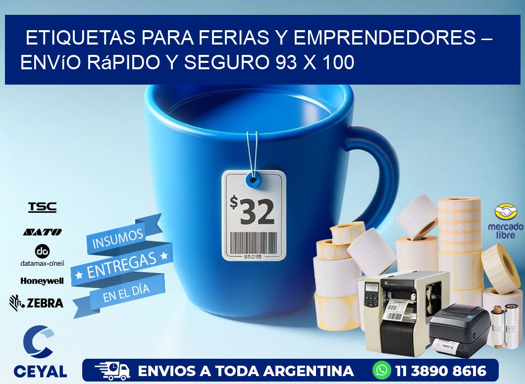 Etiquetas para Ferias y Emprendedores – Envío Rápido y Seguro 93 x 100