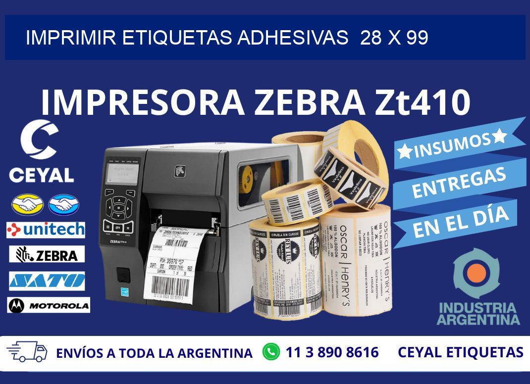 Imprimir Etiquetas adhesivas  28 x 99