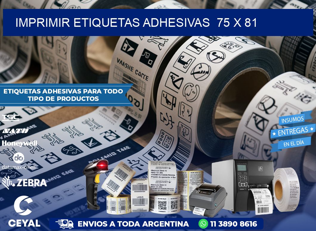 Imprimir Etiquetas adhesivas  75 x 81