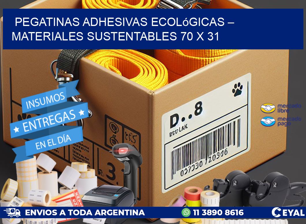 Pegatinas Adhesivas Ecológicas – Materiales Sustentables 70 x 31