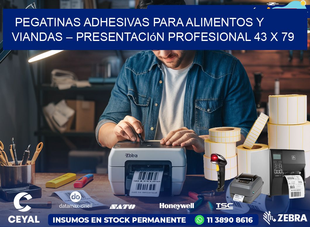 Pegatinas Adhesivas para Alimentos y Viandas – Presentación Profesional 43 x 79