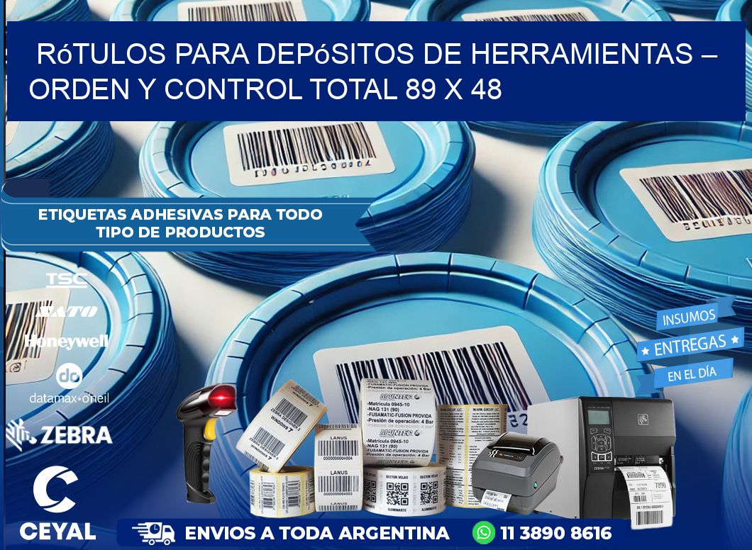 Rótulos para Depósitos de Herramientas – Orden y Control Total 89 x 48