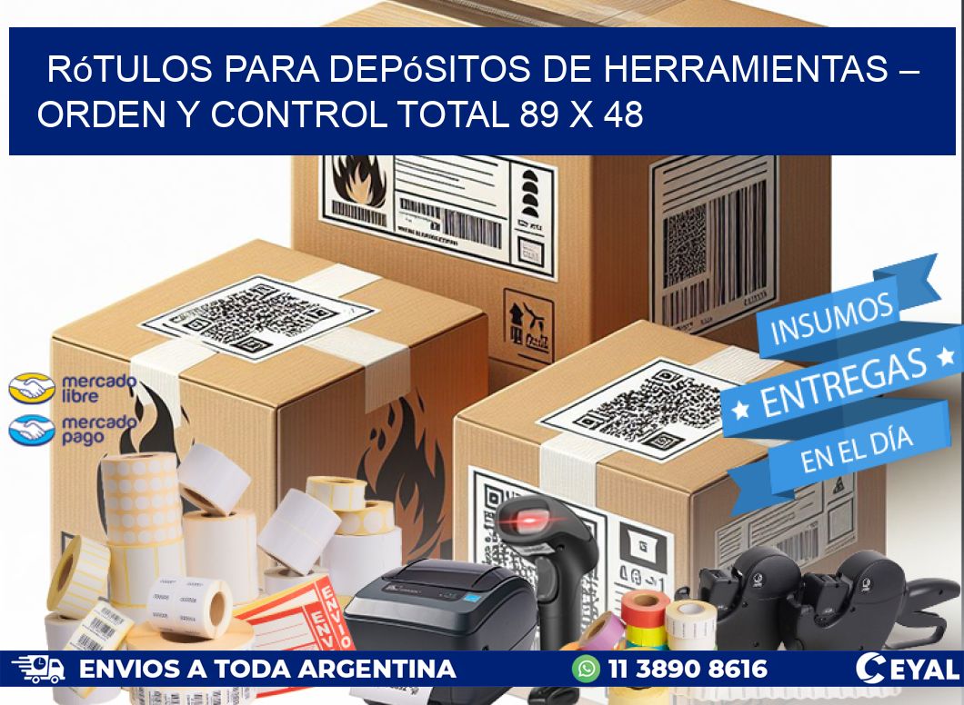 Rótulos para Depósitos de Herramientas – Orden y Control Total 89 x 48