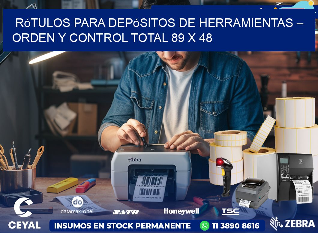 Rótulos para Depósitos de Herramientas – Orden y Control Total 89 x 48