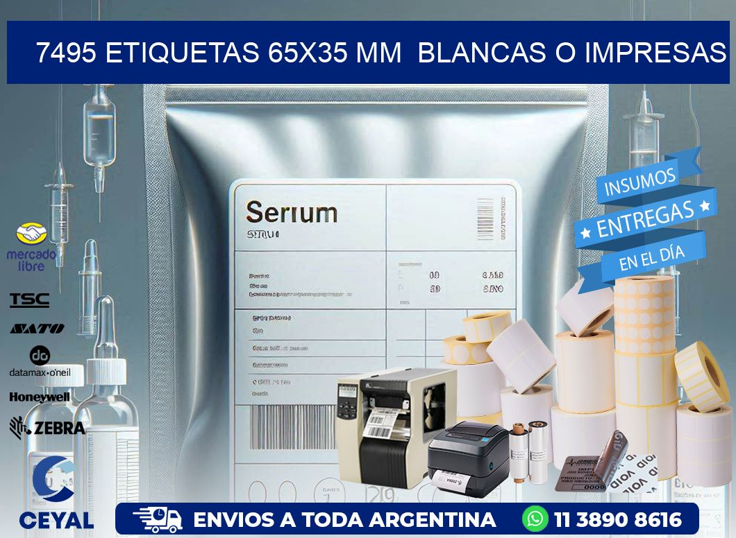 7495 ETIQUETAS 65×35 mm  BLANCAS O IMPRESAS