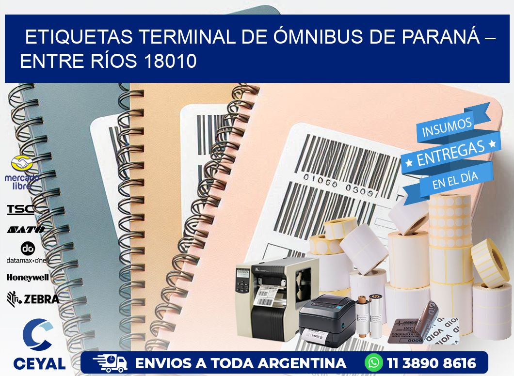 ETIQUETAS TERMINAL DE ÓMNIBUS DE PARANÁ – ENTRE RÍOS 18010