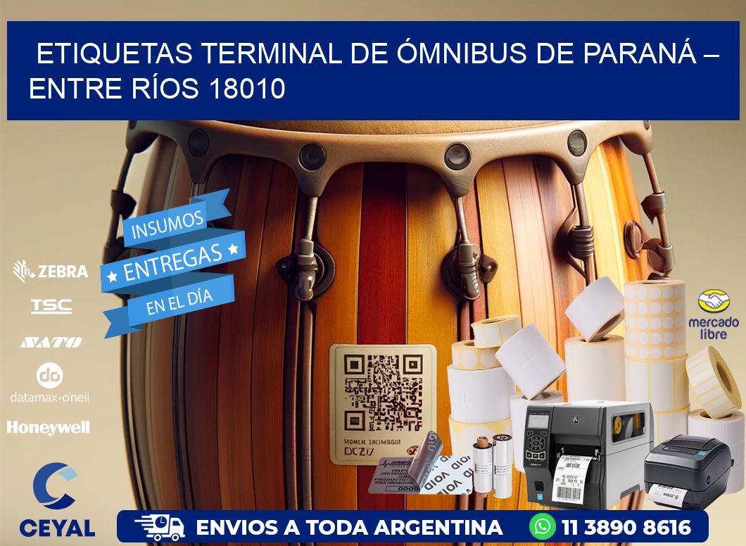 ETIQUETAS TERMINAL DE ÓMNIBUS DE PARANÁ – ENTRE RÍOS 18010